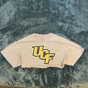 UCF Port and Company Medium cropped t shirt crop top gray
